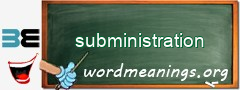 WordMeaning blackboard for subministration
